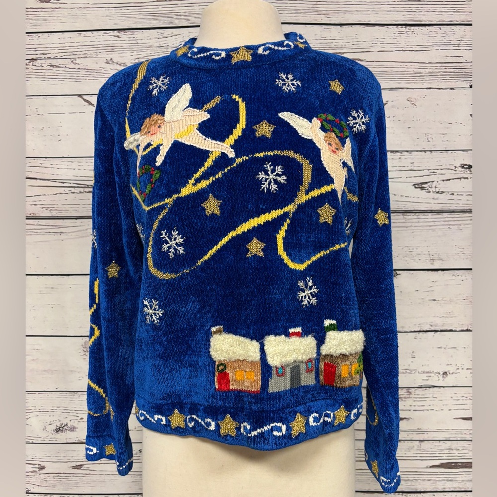 Vintage Claire Murray 80’s Stunning Christmas Sweater Hand Knit Embroidered - Picture 7 of 16